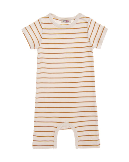BANBLU-SS SHORTIE BODYSUIT-51178-SAND STRIPES