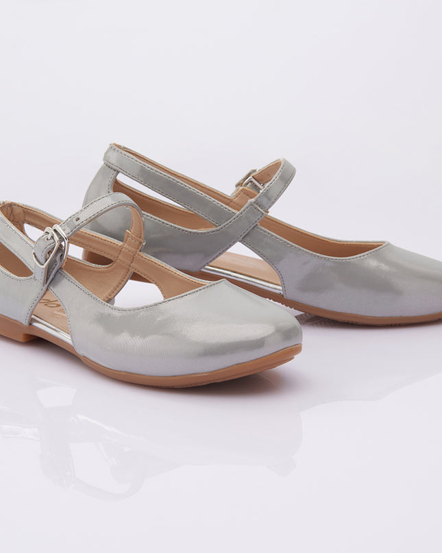 PERLA-V07P-SILVER-CUT OUT FLATS