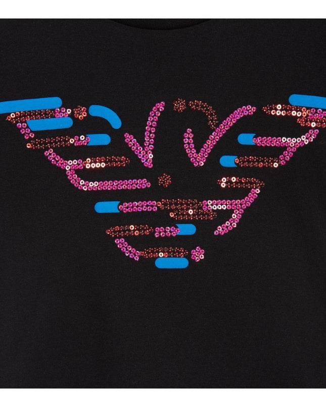 Black Sequin Logo T-shirt