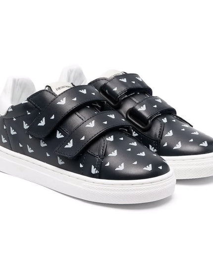 armani-Navy Logo Print Strap Sneakers-xmx016-xoi60-q948