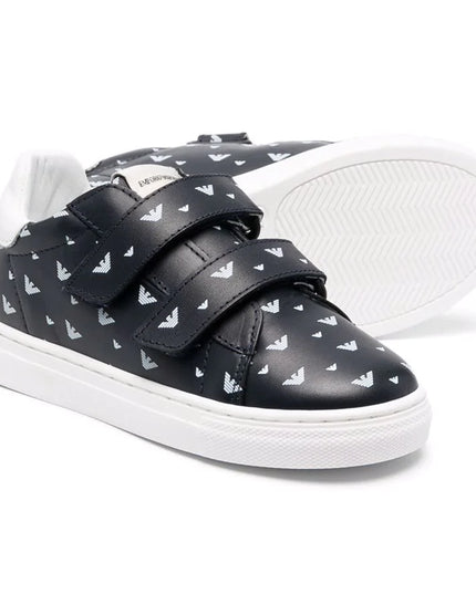 armani-Navy Logo Print Strap Sneakers-xmx016-xoi60-q948