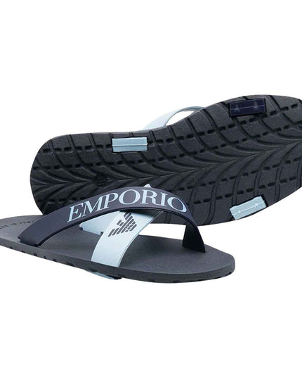 armani-Navy Logo Cross Over Strap Sandals-xyps03-xoz18-q951