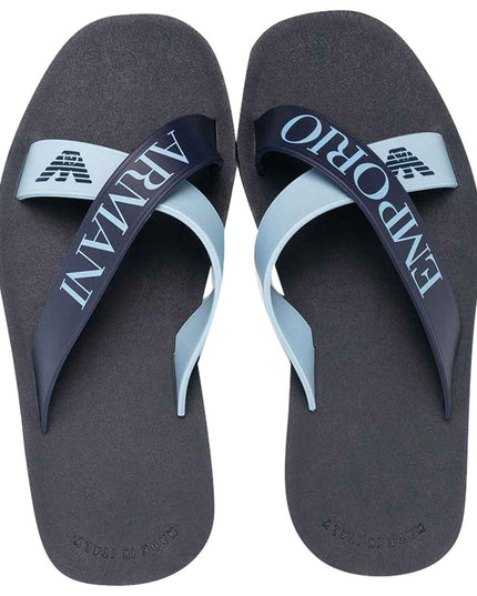 armani-Navy Logo Cross Over Strap Sandals-xyps03-xoz18-q951
