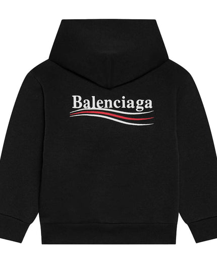 Kids Atelier-Balenciaga-Black Logo Hoodie