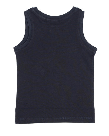 boss-Navy Logo Tank Top-j05830-849