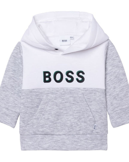 boss-Gray Hooded Sweatshirt-j05894-a32