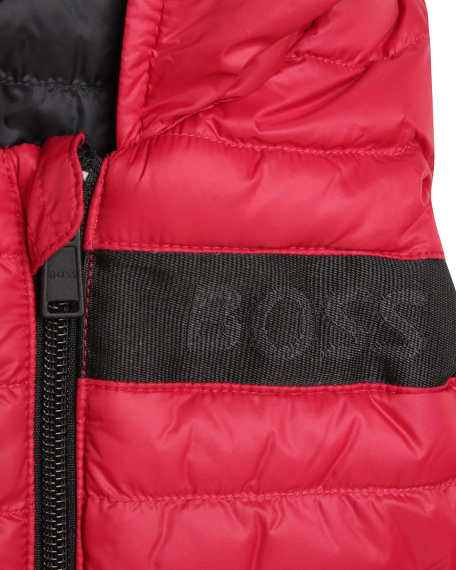boss-Red & Navy Puffer Jacket-j06253-99c