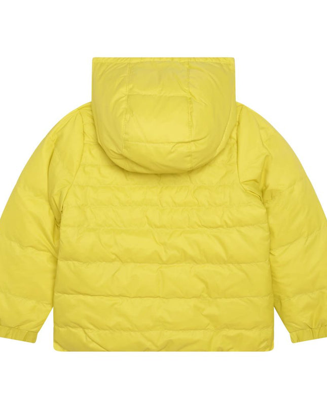 boss-Yellow & Navy Reversible Hooded Puffer Jacket-j06254-616