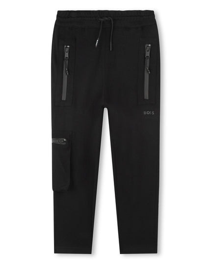 boss-j24870-09b-Black Viscose Joggers