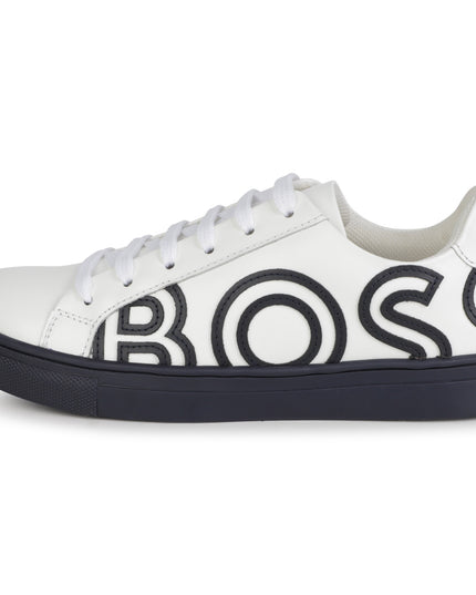 boss-j29330-849-kb-White Navy Logo Lace Sneaker