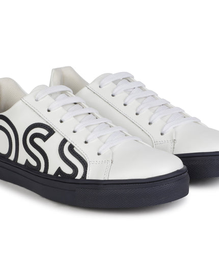 boss-j29330-849-kb-White Navy Logo Lace Sneaker