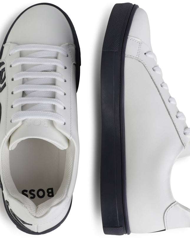 boss-j29330-849-kb-White Navy Logo Lace Sneaker