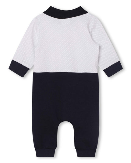 boss-j94356-849-Navy Blue & White Cotton Romper