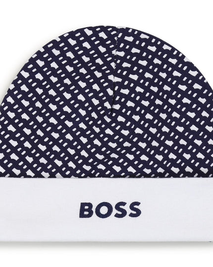 boss-j98394-849-nb-Navy Blue Hat and Booties Set
