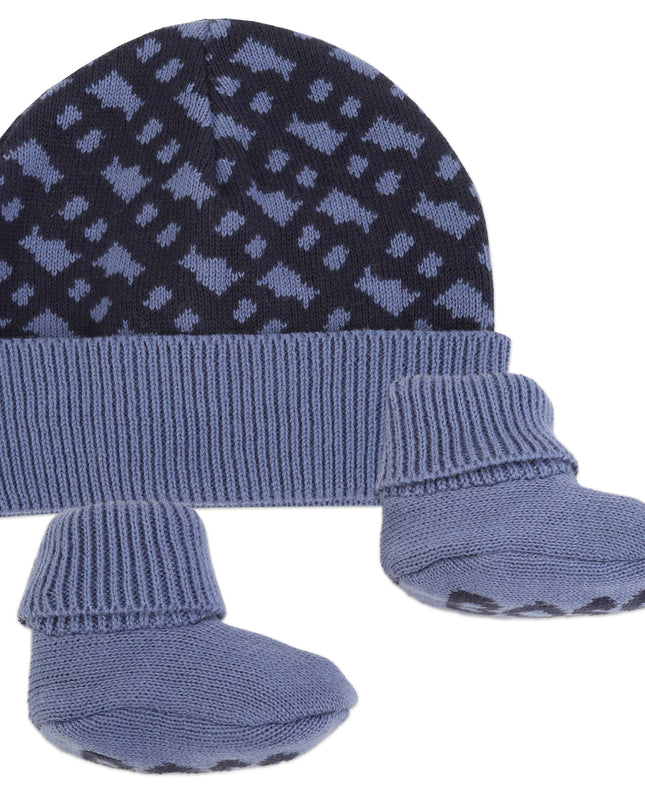 boss-j98423-849-Blue Hat & Booties Baby Gift Set