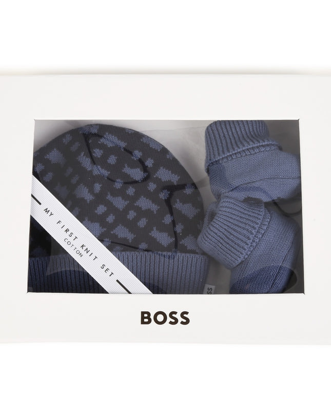 boss-j98423-849-Blue Hat & Booties Baby Gift Set