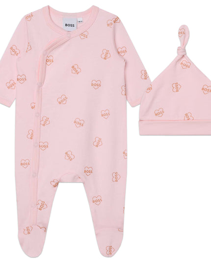 boss-j98444-44l-Pink & Rose Gold Organic Cotton Babygrow Set