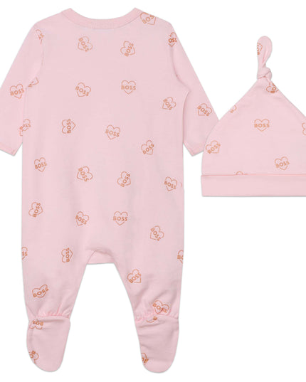 boss-j98444-44l-Pink & Rose Gold Organic Cotton Babygrow Set