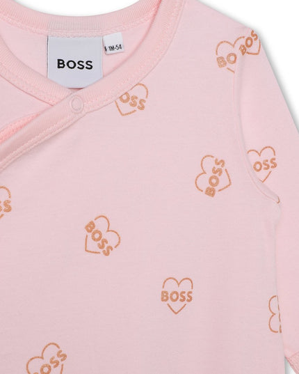 boss-j98444-44l-Pink & Rose Gold Organic Cotton Babygrow Set