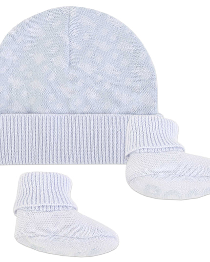 Kids Atelier-Boss-Blue Logo Hat & Booties Set