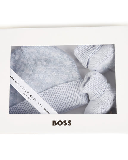 Kids Atelier-Boss-Blue Logo Hat & Booties Set