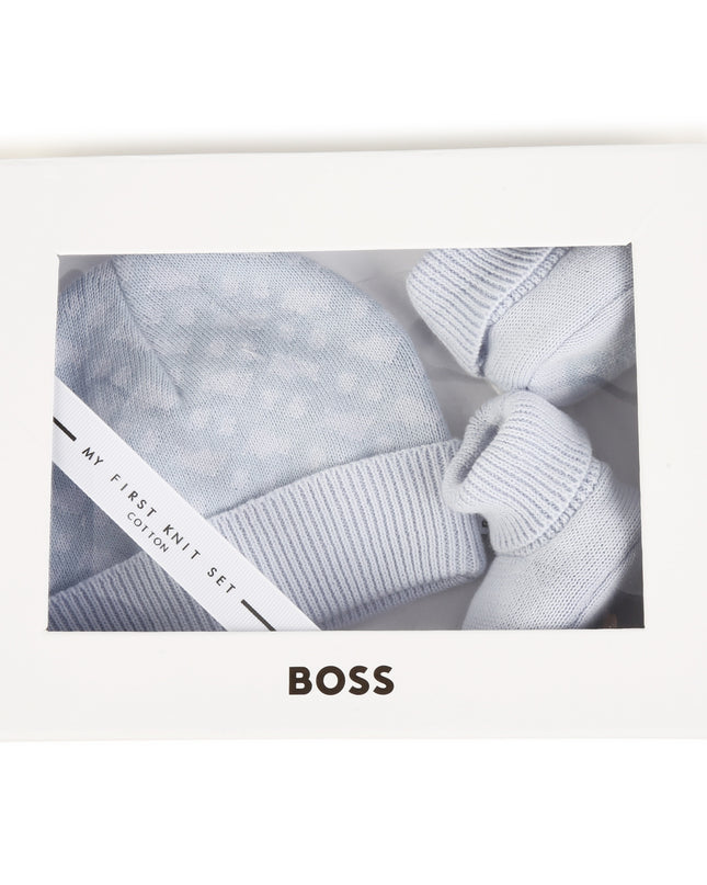 Kids Atelier-Boss-Blue Logo Hat & Booties Set