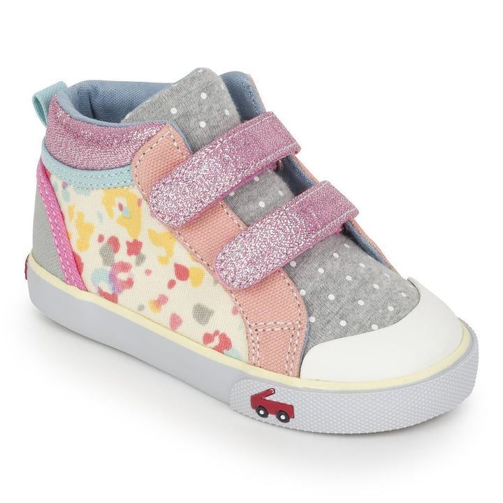 See Kai Run Kya Pink & Gray Pattern Jersey Mix-Shoes-See Kai Run-kids atelier