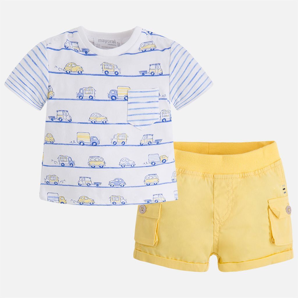 Mayoral Lemon Yellow Twill Shorts-Outfits-Mayoral-kids atelier