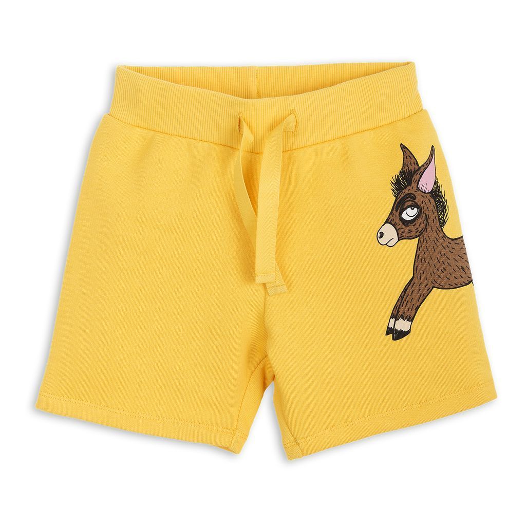 Mini Rodini Yellow Donkey Sweatshorts-Pants-Mini Rodini-kids atelier