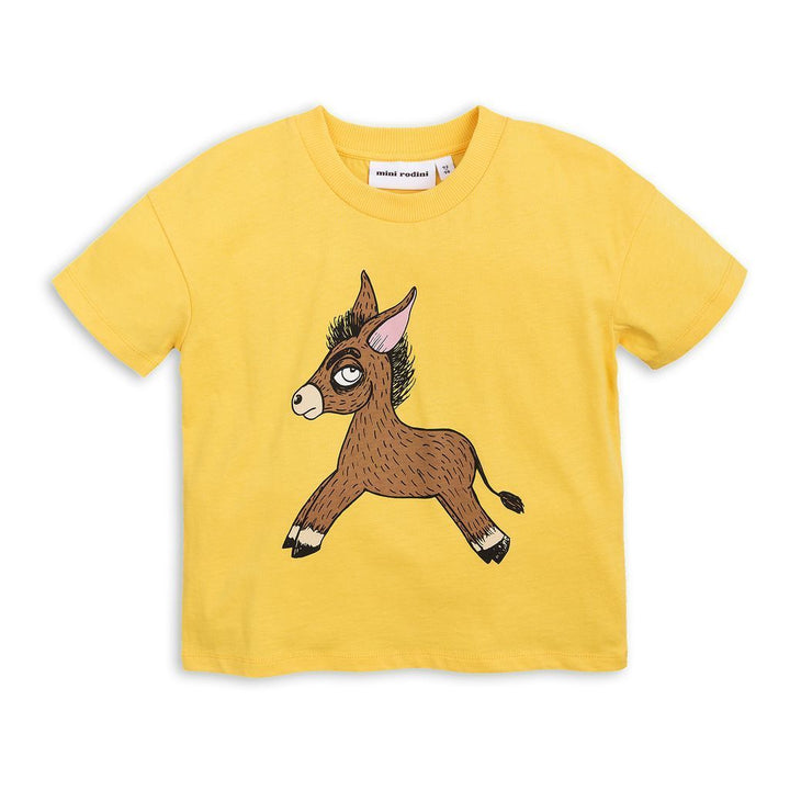 Mini Rodini Yellow Donkey T-Shirt-Shirts-Mini Rodini-kids atelier