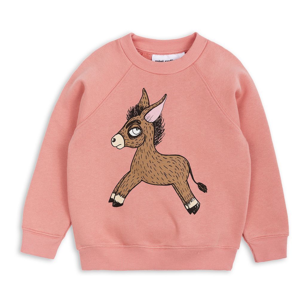 Mini Rodini Pink Donkey Sweatshirt-Sweaters-Mini Rodini-kids atelier
