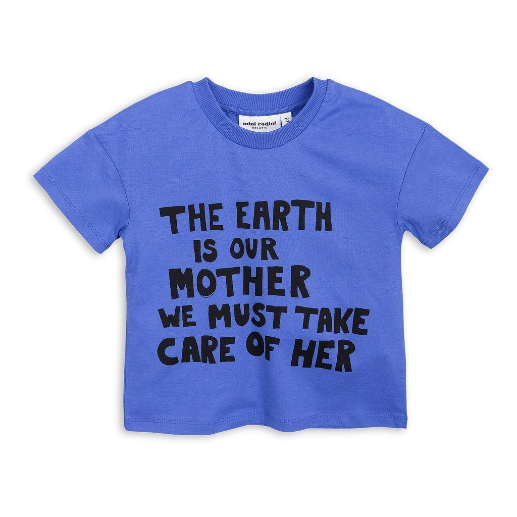 Mini Rodini Blue Mother Earth T-shirt-Shirts-Mini Rodini-kids atelier