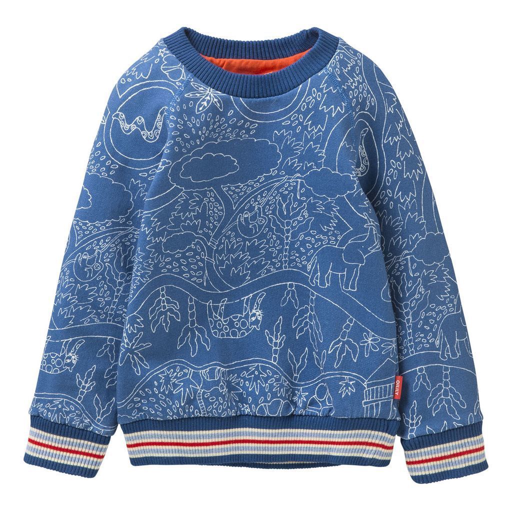 Oilily Blue Dino Hobbe Sweater-Sweaters-Oilily-kids atelier