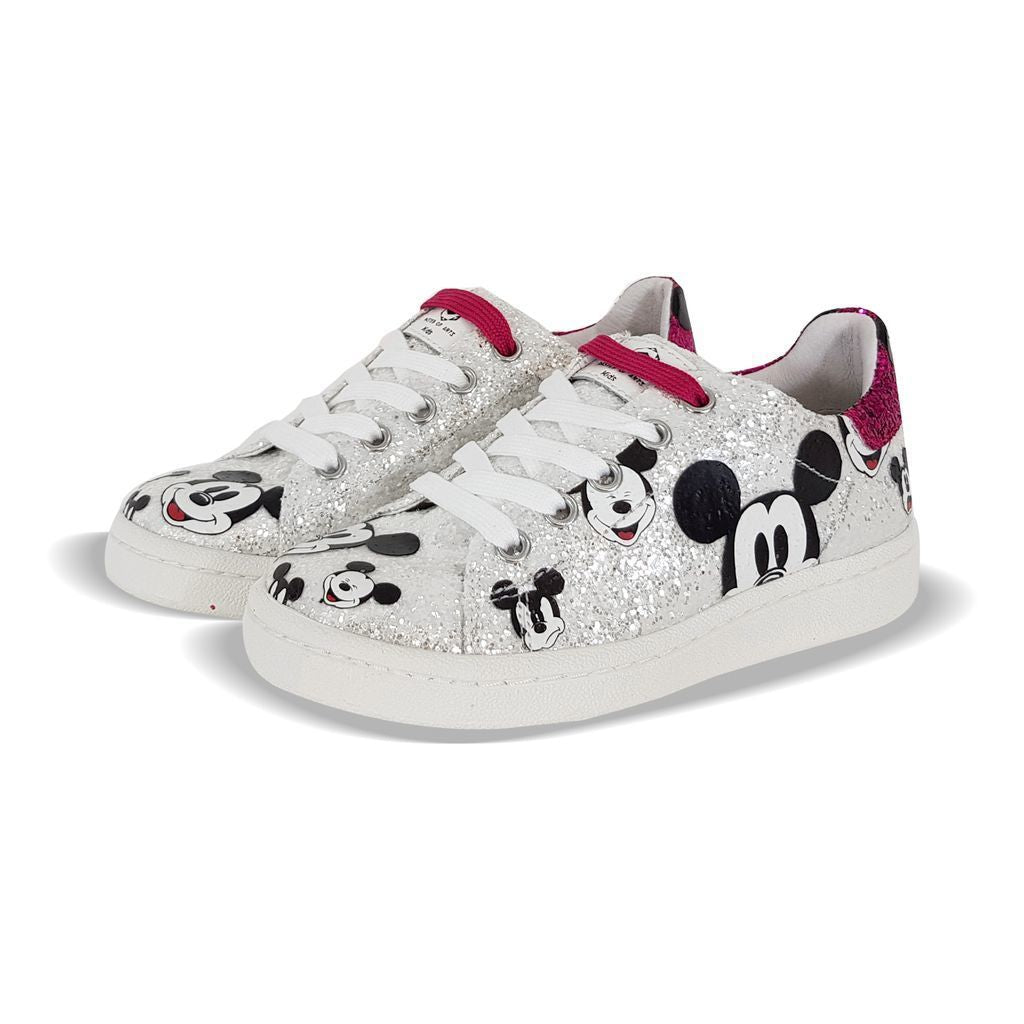Master of Arts White Glitter Mickey Shoes-Shoes-Master of Arts-kids atelier