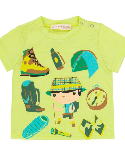 Deux Par Deux Limeade Camping T-shirt-Shirts-Deux Par Deux-kids atelier