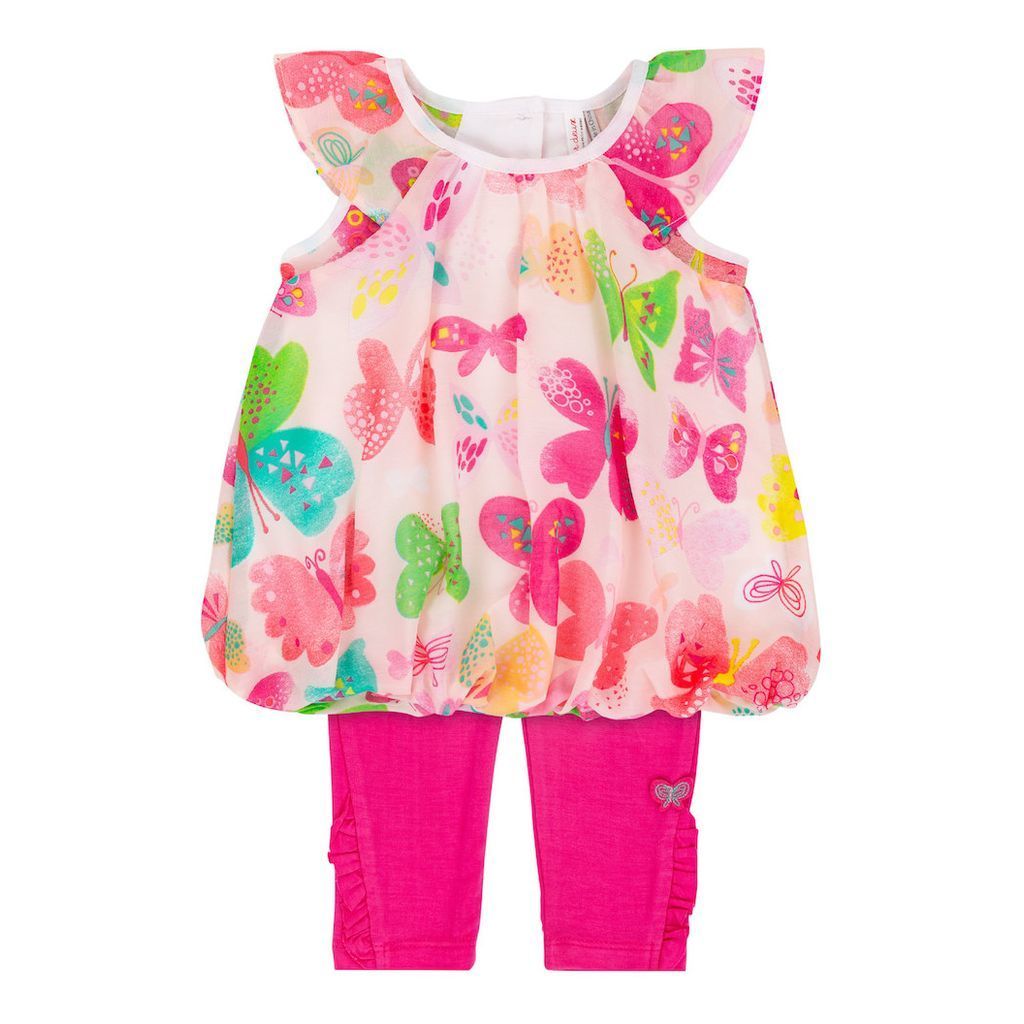 Deux Par Deux Pink Butterflies Outfit-Outfits-Deux Par Deux-kids atelier