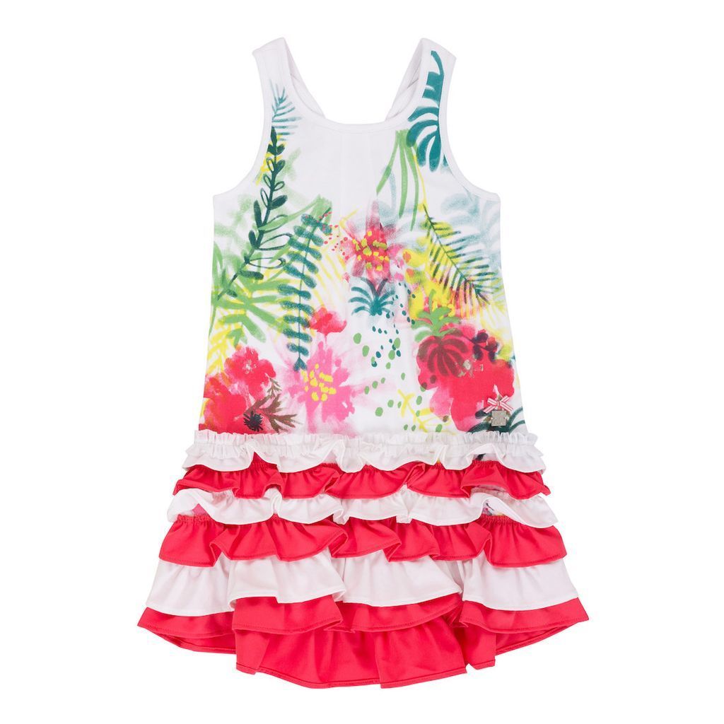 Deux Par Deux Floral Ruffle Dress-Dresses-Deux Par Deux-kids atelier