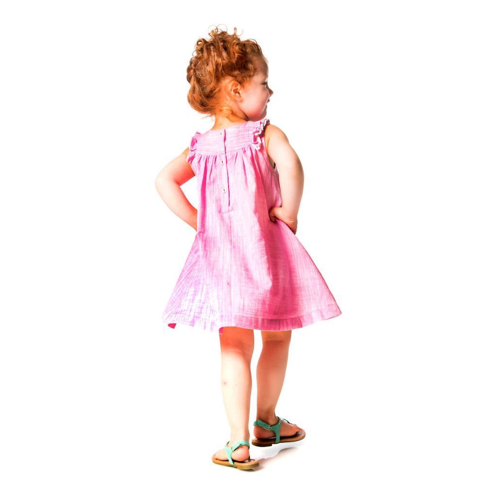 Deux Par Deux Pink Chambray Dress-Dresses-Deux Par Deux-kids atelier