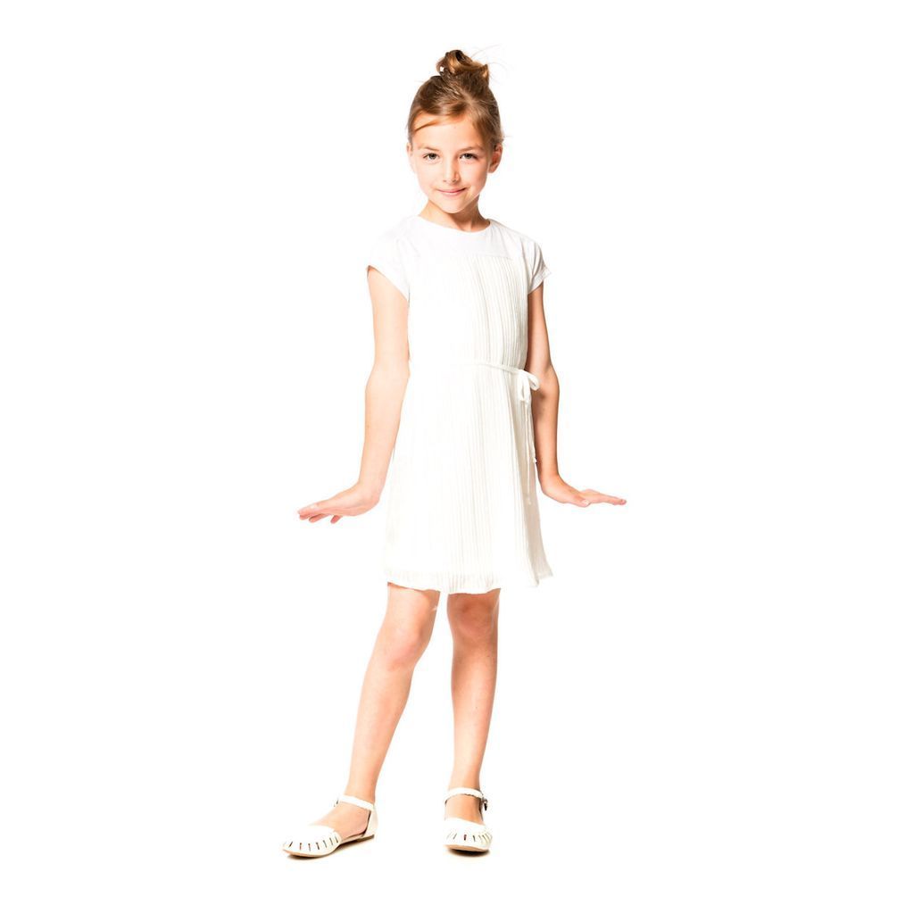 Deux Par Deux White Pleated Dress-Dresses-Deux Par Deux-kids atelier