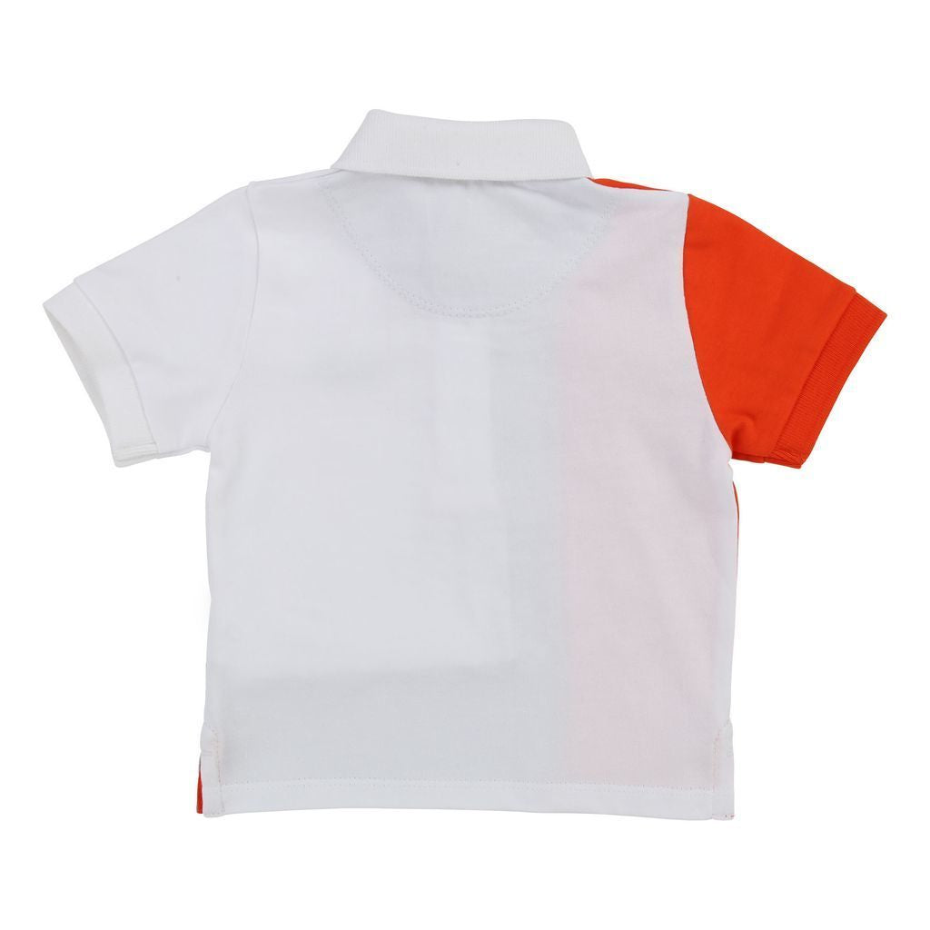 Boss Orange And White Polo T-Shirt-Polo-BOSS-kids atelier