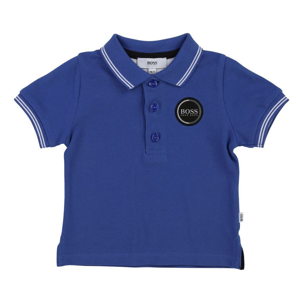 BOSS Blue Logo Patch Polo-Shirts-BOSS-kids atelier