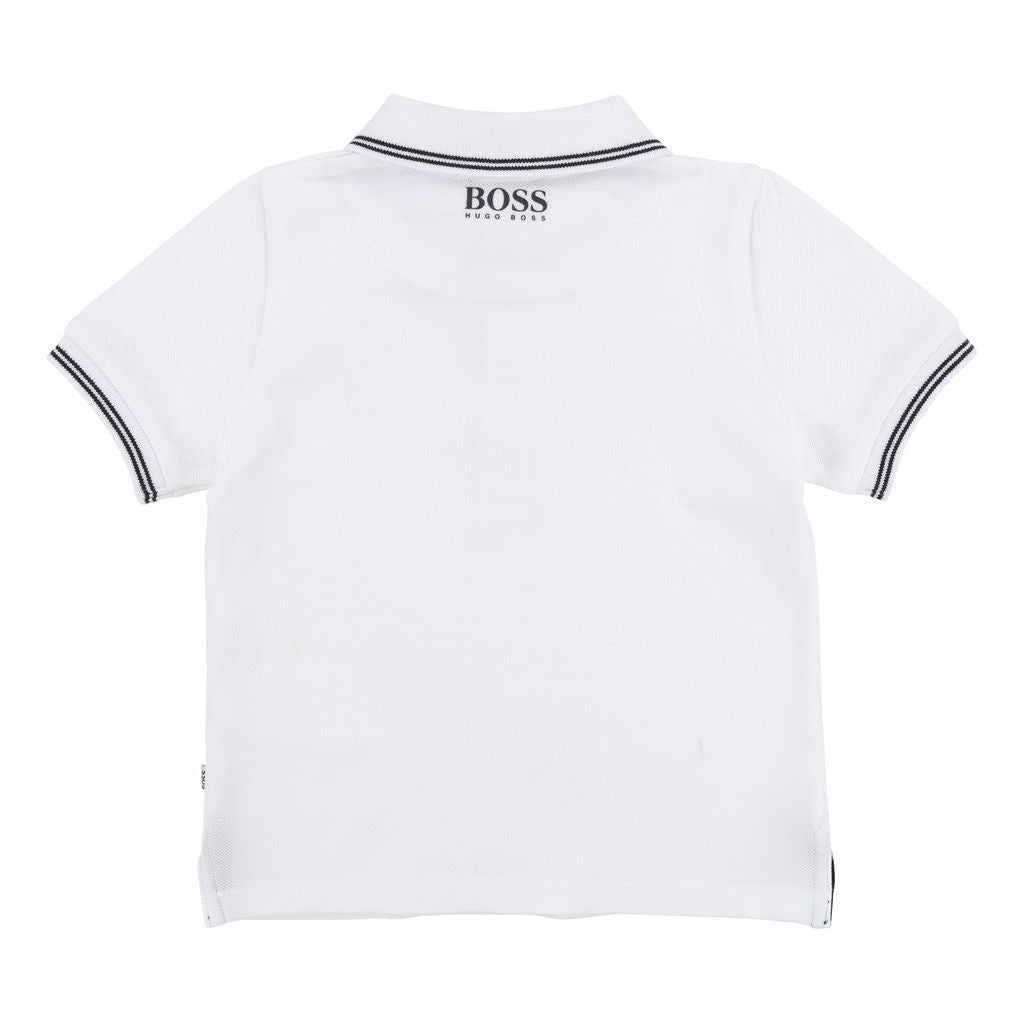BOSS White Logo Patch Polo-Shirts-BOSS-kids atelier