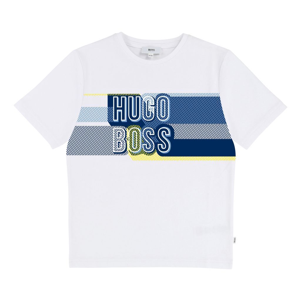 Boss Diagonal Line Print T-Shirt-T-Shirt-BOSS-kids atelier
