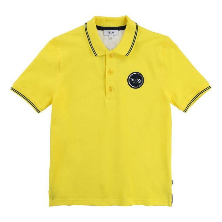 Boss Yellow Logo Polo T-Shirt-T-Shirt-BOSS-kids atelier