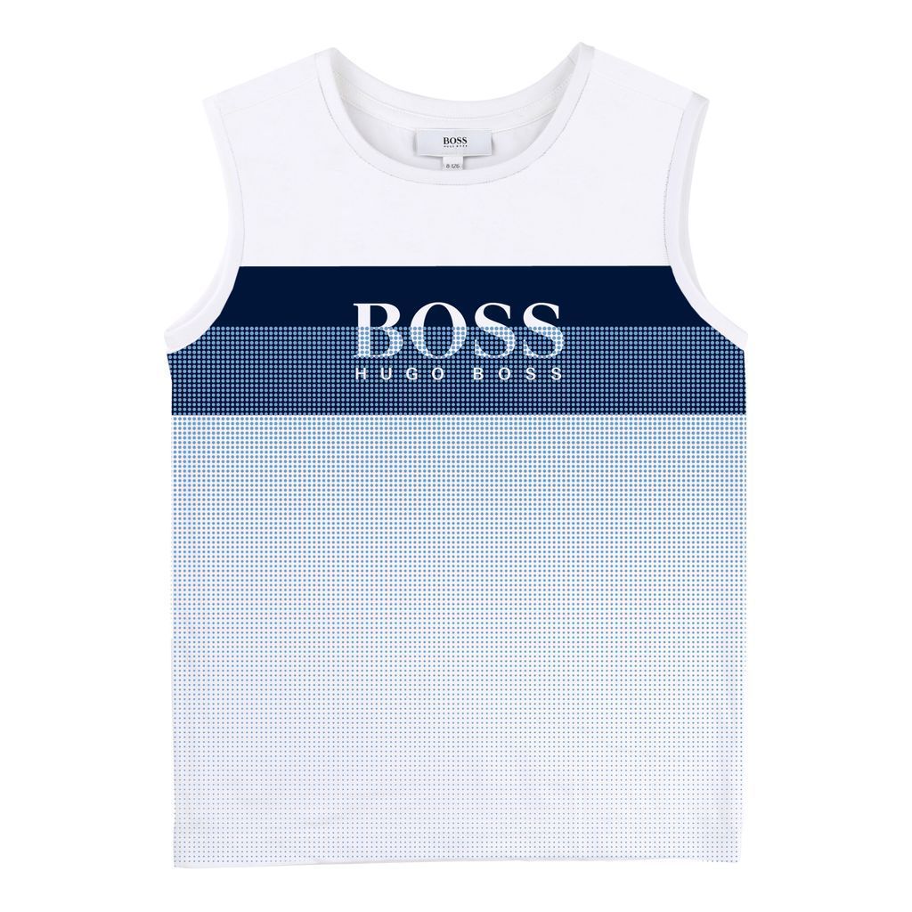 Boss White Tank Top-T-Shirt-BOSS-kids atelier