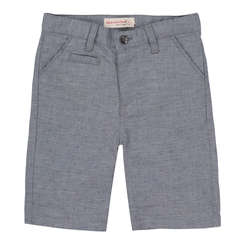 Deux Par Deux Blue Gray Bermudas-Shorts-Deux Par Deux-kids atelier