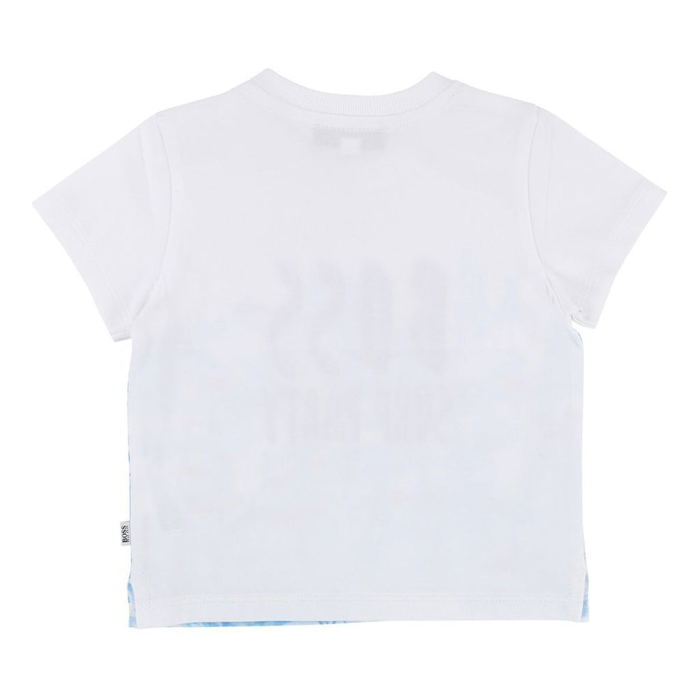 Boss White Surf Print T-Shirt-T-Shirt-BOSS-kids atelier
