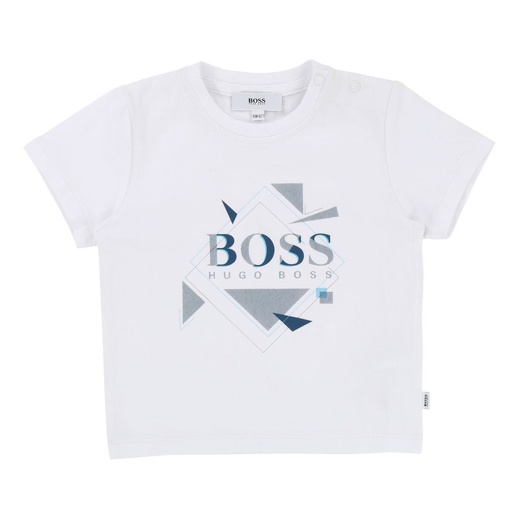 Boss White Logo T-Shirt-T-Shirt-BOSS-kids atelier