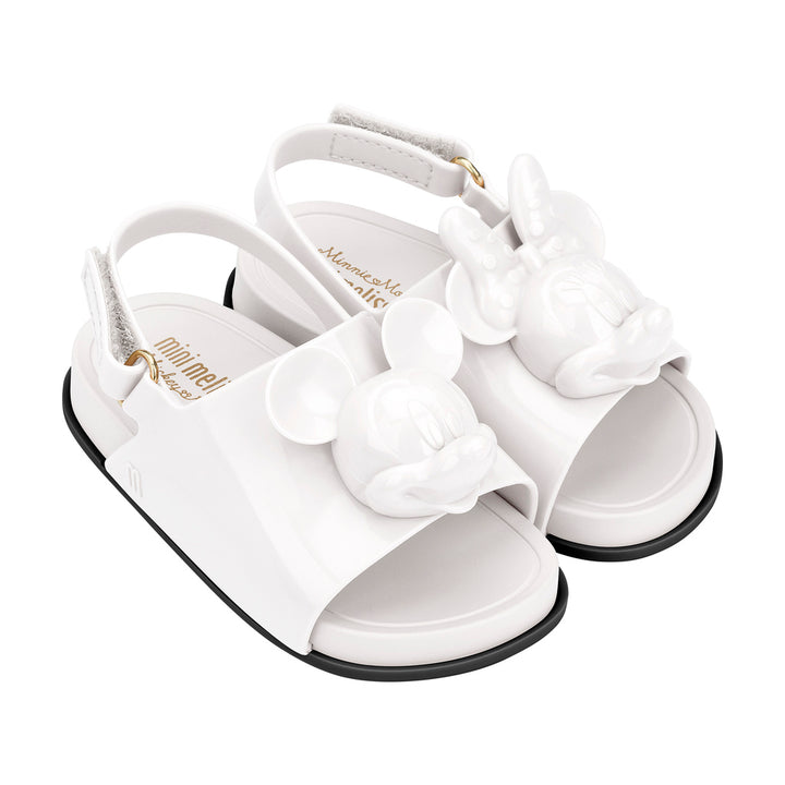 MINI MELISSA WHITE MINI BEACH SLIDE SANDAL + DISNEY-Shoes-Mini Melissa-kids atelier