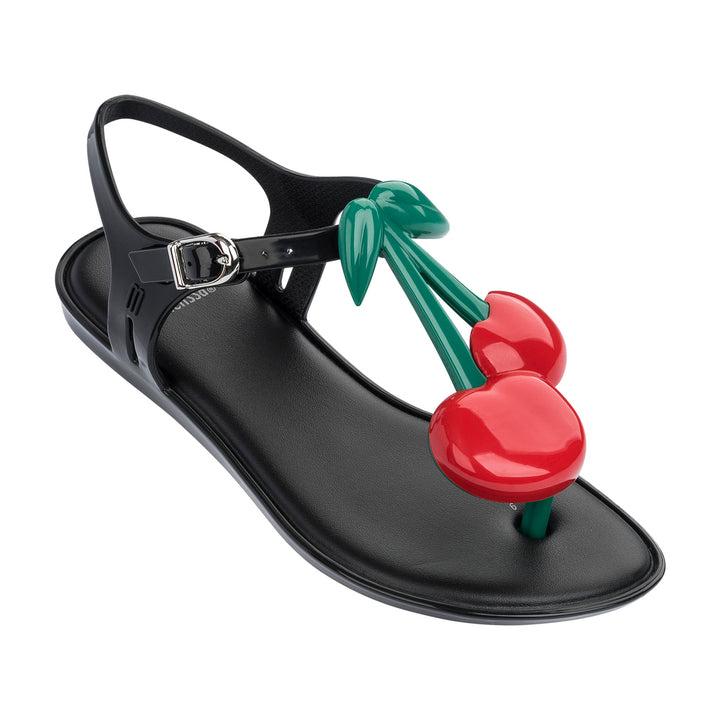 MINI MELISSA BLACK RED CHERRY MEL SOLAR III SANDALS-Shoes-Mini Melissa-kids atelier